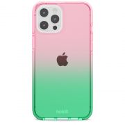 Гръб Holdit Seethru за Apple iPhone 12 Pro Max, розов/зелен на супер цени