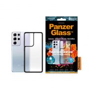 Гръб PanzerGlass ClearCase за Samsung Galaxy S21 Ultra, прозрачен/черен на супер цени