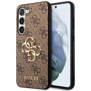 Гръб  GUESS 4G Metal Logo за Samsung Galaxy S23, кафяв на супер цени