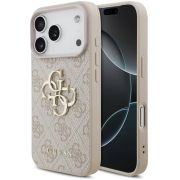 Гръб GUESS PU 4G Metal Logo за Apple iPhone 18 Pro / 17 Pro, бежов на супер цени