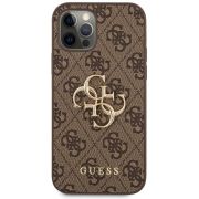 Гръб  GUESS 4G Metal Logo за Apple iPhone 12/12 Pro, кафяв на супер цени