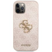 Гръб  GUESS 4G Metal Logo за Apple iPhone 12/12 Pro, розов на супер цени