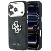 Гръб GUESS PU 4G Strass Metal Logo за Apple iPhone 18 Pro / 17 Pro, черен на супер цени