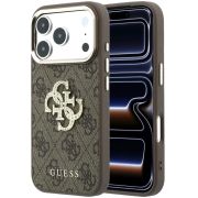 Гръб GUESS PU 4G Strass Metal Logo за Apple iPhone 18 Pro Max/ 17 Pro Max, кафяв на супер цени