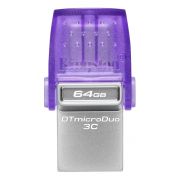 Флаш памет 64GB Kingston DataTraveler microDuo 3C, лилав/сив на супер цени