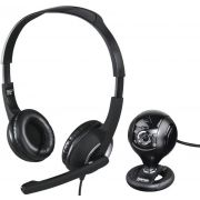 Комплект слушалки с уеб камера Hama HS-P150, черен на супер цени
