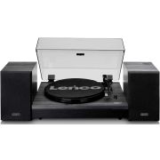 Озвучителна система с грамофон Lenco LS-300WD, черен на супер цени