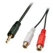 Кабел Lindy 2xRCA към 3.5 мм жак на супер цени