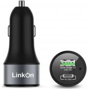 Зарядно устройство LinkOn 63W USB-C Car Charger, черен на супер цени