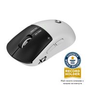 Безжична геймърска мишка Logitech Pro X2 Superstrike, бял/черен на супер цени