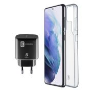 Комплект зарядно устройство Cellular Line за Samsung Galaxy S22 Ultra 25W, черен на супер цени