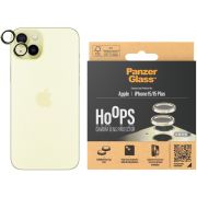 Стъклен протектор за камера PanzerGlass Hoops за Apple iPhone 15/15 Plus, прозрачен/жълт на супер цени