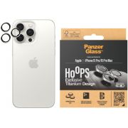 Стъклен протектор за камера  PanzerGlass Hoops Exclusive Titanium за Apple iPhone 15 Pro/15 Pro Max, прозрачен/бял на супер цени