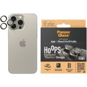 Стъклен протектор за камера PanzerGlass Hoops Exclusive Titanium за Apple iPhone 15 Pro/15 Pro Max, прозрачен/сребрист на супер цени