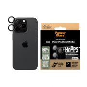 Стъклен протектор за камера PanzerGlass Hoops за Apple iPhone 16 Pro/16 Pro Max, прозрачен/черен на супер цени
