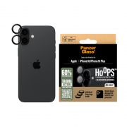 Стъклен протектор за камера PanzerGlass Hoops за Apple iPhone 16/16 Plus, прозрачен/черен на супер цени