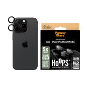 Стъклен протектор за камера PanzerGlass Hoops Ceramic за Apple iPhone 16 Pro/16 Pro Max, прозрачен/черен на супер цени