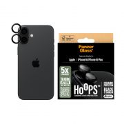 Стъклен протектор за камера PanzerGlass Hoops Ceramic за Apple iPhone 16/16 Plus, прозрачен/черен на супер цени