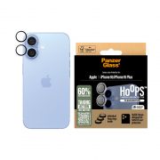 Стъклен протектор за камера PanzerGlass Hoops Transparent за Apple iPhone 16/16 Plus, прозрачен/черен на супер цени