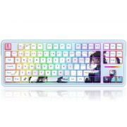 Безжична геймърска клавиатура Redragon Antonium Pro K728 PRO, бял/светлосин на супер цени