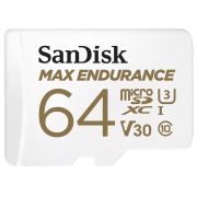 Карта памет 64GB microSDHC SanDisk MAX ENDURANCE + SD адаптер, бял на супер цени