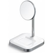 Безжично зарядно Satechi Aluminium 2-in-1 Wireless stand, бял на супер цени