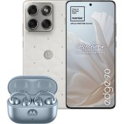 Комплект смартфон Motorola Edge 70 Swarovski Edition, 12GB, 512GB, PANTONE Cloud Dancer и слушалки Motorola Moto Buds Loop Swarovski Edition, Ice Melt на супер цени