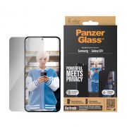 Стъклен протектор PanzerGlass Privacy UWF за Samsung Galaxy S24, прозрачен/черен на супер цени