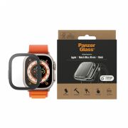 Стъклен протектор за часовник със силиконова рамка PanzerGlass за Apple Watch Ultra, 49mm, черна рамка на супер цени
