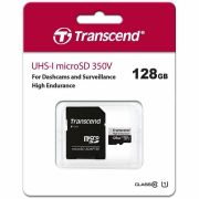 Карта памет 128GB microSDXC Transcend TS128GUSD350V, черен/бял на супер цени