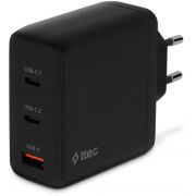 Зарядно устройство ttec SmartCharger Trio GAN 120W, черен на супер цени
