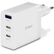 Зарядно устройство ttec SmartCharger Trio GAN 65W, бял на супер цени
