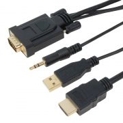 Кабел VCOM HDMI към VGA и 3.5 мм жак и USB на супер цени