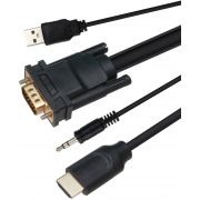 Кабел VCOM HDMI към VGA и 3.5 мм жак и USB на супер цени