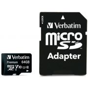 Карта памет 64GB microSDXC Verbatim Premium U1 + SD адаптер на супер цени