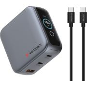 Зарядно устройство Verbatim Mini GaN Charger 100W, сив на супер цени