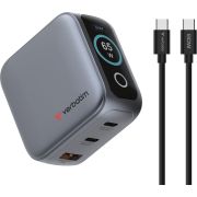 Зарядно устройство Verbatim Mini GaN Charger 65W, сив на супер цени