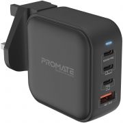Зарядно устройство Promate GaNPort4-100PD100W, черен на супер цени