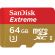 64GB microSDXC SanDisk Extreme + SD Adapter, Червен / Златист на супер цени