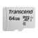64GB microSDXC Transcend + SD Adapter, черен/сребрист на супер цени