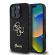 GUESS 4G Metal Logo Fixed Glitter за Apple iPhone 16 Pro, черен на супер цени