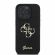 GUESS 4G Metal Logo Fixed Glitter за Apple iPhone 16 Pro, черен изображение 2