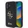 GUESS 4G Metal Logo Fixed Glitter за Apple iPhone 16, черен на супер цени