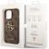 GUESS 4G Metal Logo за Apple iPhone 14 Pro, кафяв изображение 5