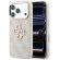 GUESS PU 4G Resin Metal Logo за Apple iPhone 18 Pro / 17 Pro, бежов/розов на супер цени