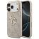 Guess PU 4G Resin Metal Logo за Apple iPhone 18 Pro / 17 Pro, бежов/златист на супер цени