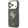 GUESS PU 4G Strass Metal Logo за Apple iPhone 18 Pro / 17 Pro, кафяв изображение 2