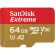 64GB microSDXC SanDisk Extreme + SD Adapter, червен/златист изображение 1